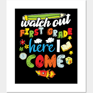 Hello 1st Grade Back To School First Day Posters and Art